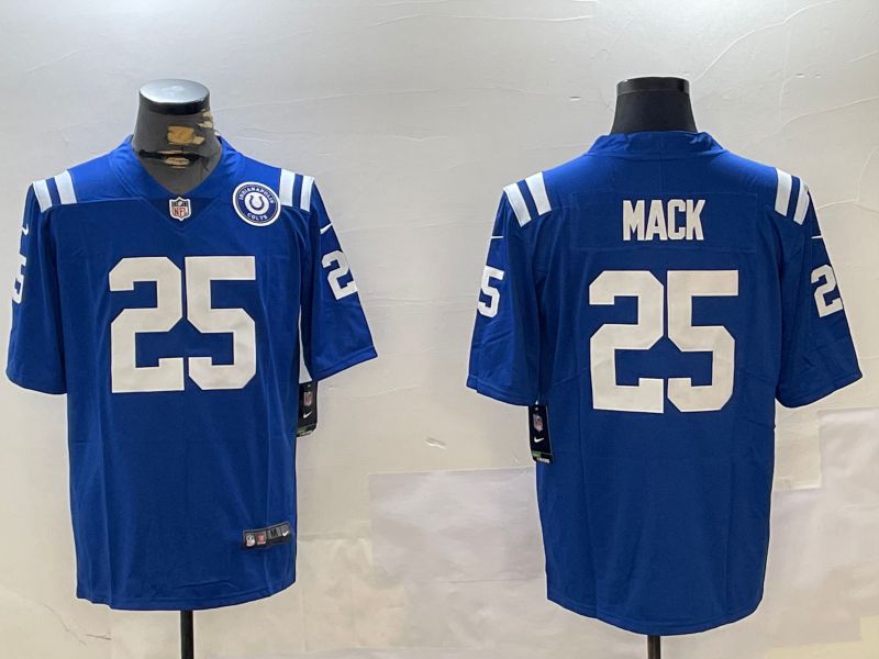 Men Indianapolis Colts #25 Mack Blue Second generation 2024 Nike Limited NFL Jersey style 2